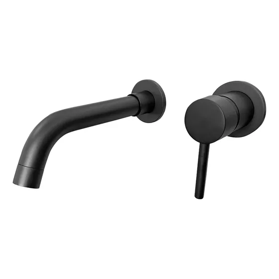 Eglgcc Grifo Lavabo Baño Montaje Pared Negro Mate Boquilla