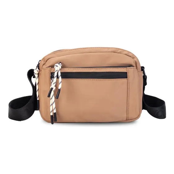 Bandolera Nylon Sport Con Bolsillos Dama Lincolns Color Suela Diseño De La Tela Lisa