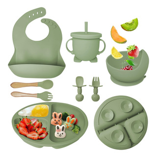 Juego De Alimentación De Silicona Antideslizante Para Bebés Juego De Alimentación De Silicona Antideslizante Para Bebés