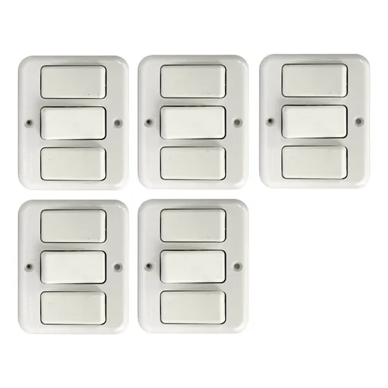 X5 Casquete Interruptor Triple Sobrepuesto Stanford 16a Sec