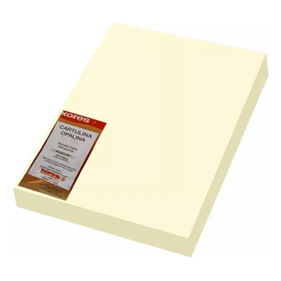 Cartulina Opalina Crema 200grs. Tamaño Carta 