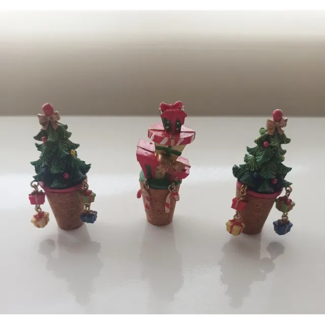 Corcho Navideño Para Botellas De Vino Y Champagne