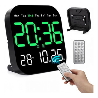 Reloj De Pared Digital Con Termómetro, Alarmas Y Calendario Reloj De Pared Digital Con Termómetro, Alarmas Y Calendario