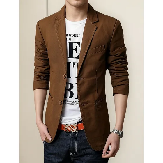 Bolsa Blazer Masculina Plus Size Com Botões Clássicos