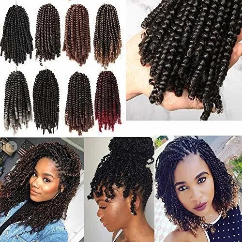 8 Pulgadas Rizado Torsión Suave Trenza Sintético W59q0