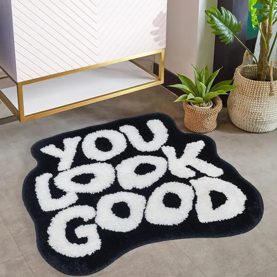 Alfombra Baño Texto Ingl  You Look Good  Divertida Bonita 31