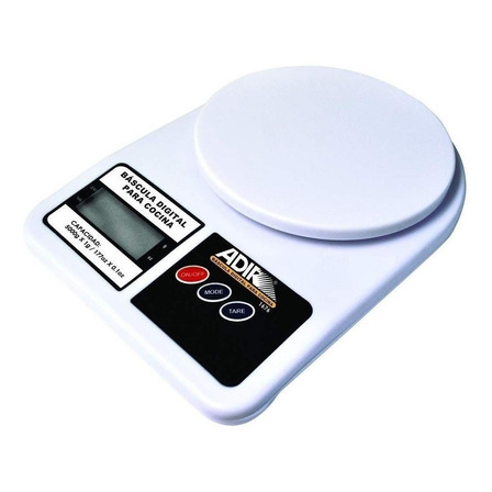 Báscula de cocina digital Adir 1676 pesa hasta 5kg blanca