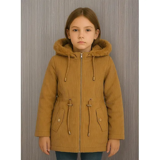 Parka Infantil - Forrada Com Pelo - Duplaface De Sarja