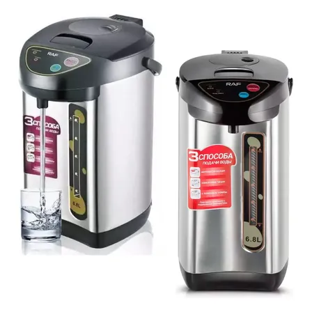 Hervidor Termo Eléctrico Inoxidable 6.8 Litros Color Plateado Raf R.7905