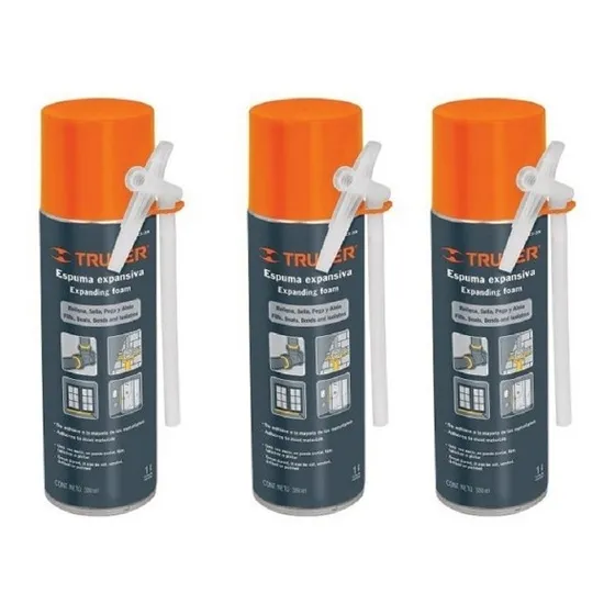 Espuma Expansiva Poliuretano 300 Ml Truper 3 Piezas