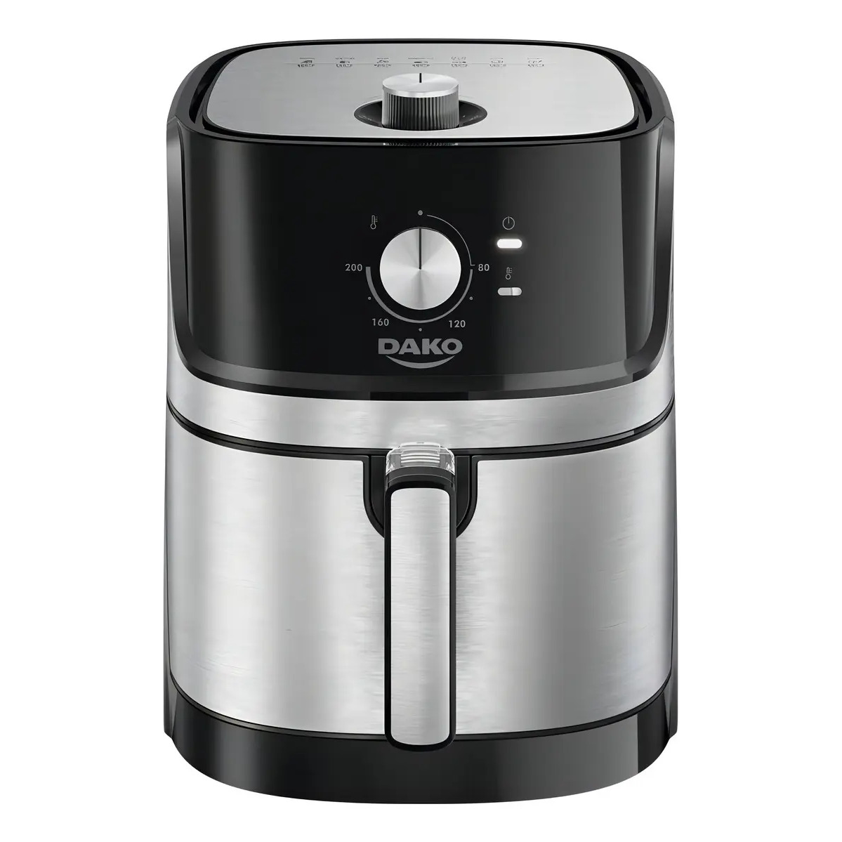 Fritadeira Air Fryer Dako 5 Litros Preto/inox Com Painel Analógico E Potência De 1700w
