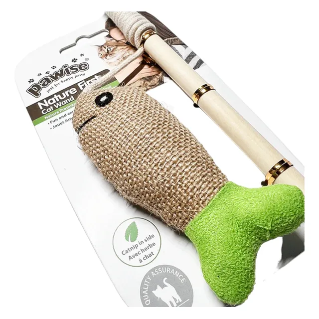 Pawise Nature Cat Wand Varita Caña Pescado Juguete P/ Gatos