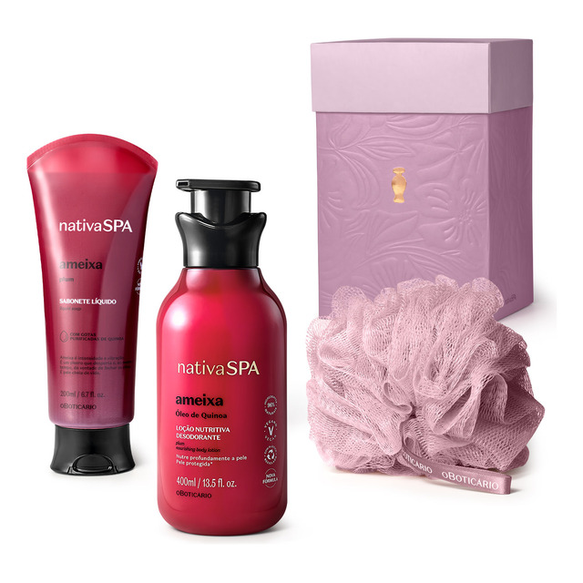 O Boticário Kit Presente Nativa Spa Ameixa (3 Itens)div/ O Boticário Kit Presente Nativa Spa Ameixa (3 Itens)div/