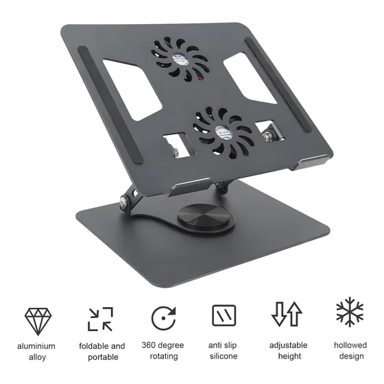Base Para Laptop Soporte Giratorio, Plegable, Aluminio 3534