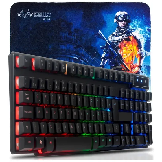 Teclado Semi Mecânico Gamer Ps4 Xbox Pc Abnt2 Com Mouse Pad