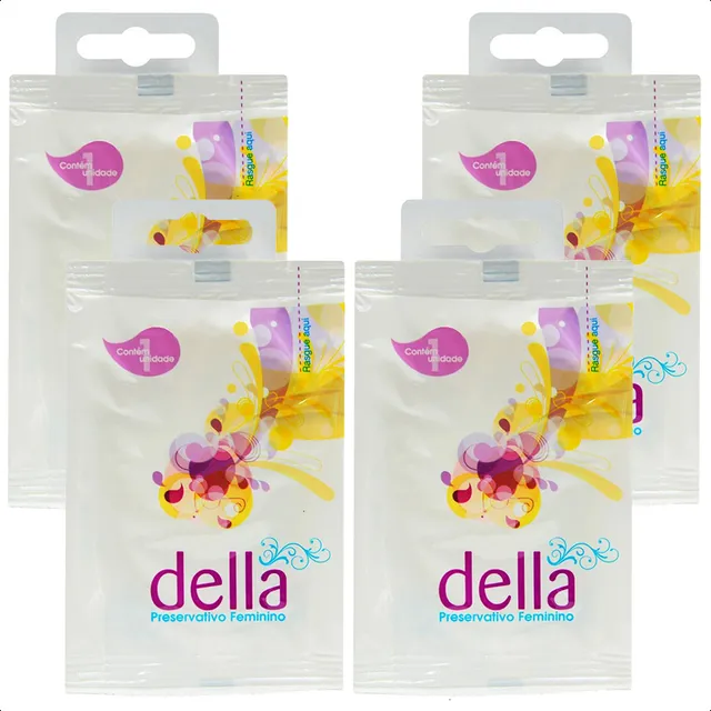 Combo 4 Camisinha Della Mulher Mais Proteção Previne Saúde