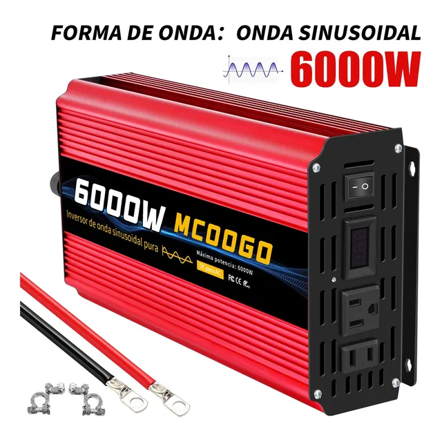 Inversor De Corriente 12v A 110v 6000w Onda Sinusoidal Pura