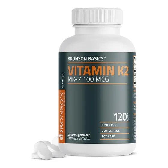 Vitamina K2 100 Mcg 120 Tabletas Vegetarianas Bronson Basics