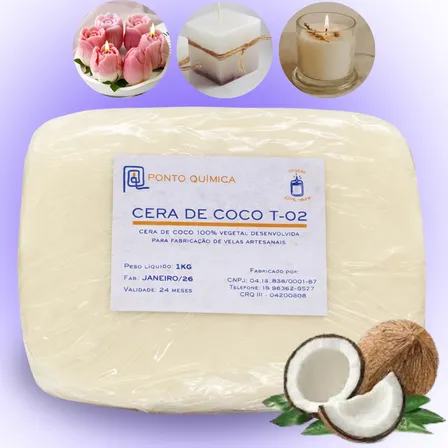Cera De Coco T02 Ponto Química 1kg Para Velas