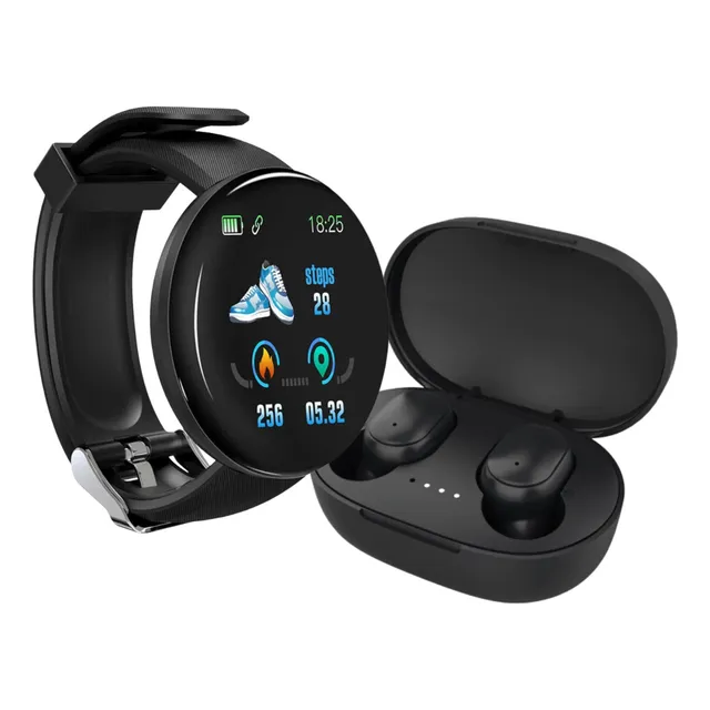 Combo Smartwatch Band Reloj Inteligente D18 + Auriculares A6
