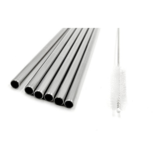 10 Popotes Metalicos Acero Inox 1 Cepillo 10 Popotes Metalicos Acero Inox 1 Cepillo