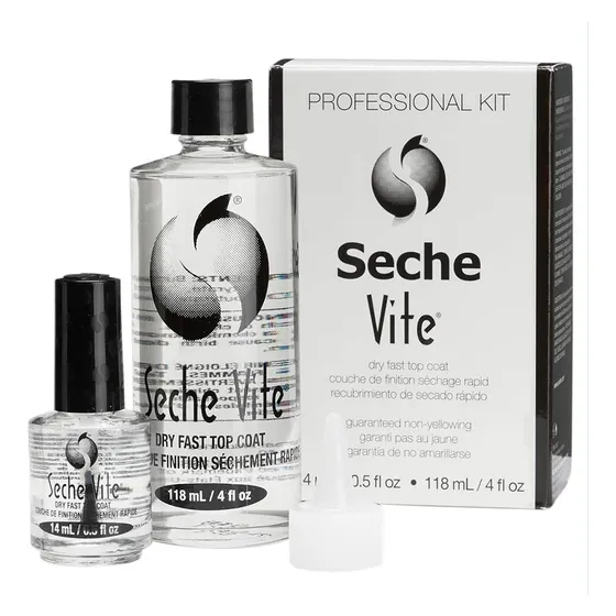 Kit Profesional Seche Vite Dry Fast Top Coat, Recambio De 4 