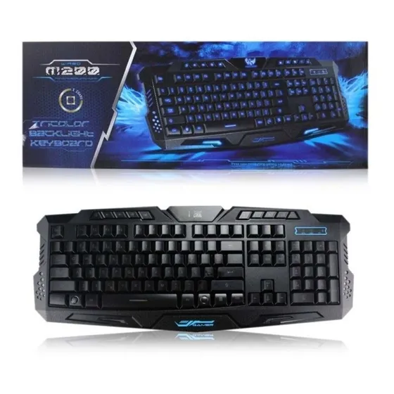 Teclado Gamer Usb Iluminado Led Tricolor M200