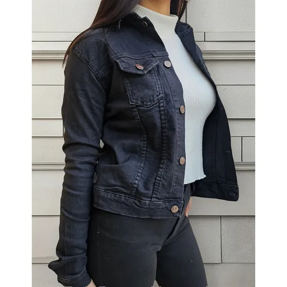 Campera De Jean En Color Negro