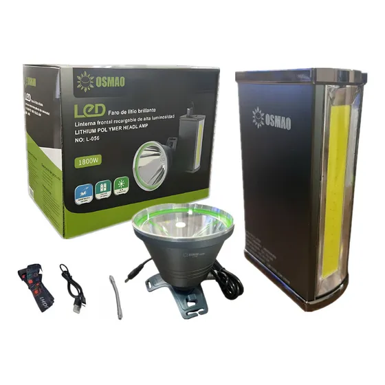 Linterna Foco Led 1800w (reales) Caza Camping Minero Lampara Osmao Linterna Frontal Racargable De Alta Luminosidad