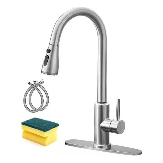 Grifo Mezclador Para Fregadero Flexible llave De Cocina Homey Monomando Viene Con Una Esponja De limpieza Duradera Grifos Giratorios 360 Grados Tres Modos De Suministro De Agua Aceros Inoxidables