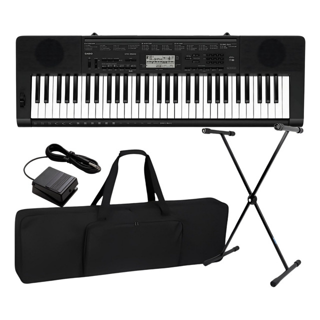 Kit Teclado Musical Casio Profissional Ctk3500 + Acessórios Kit Teclado Musical Casio Profissional Ctk3500 + Acessórios