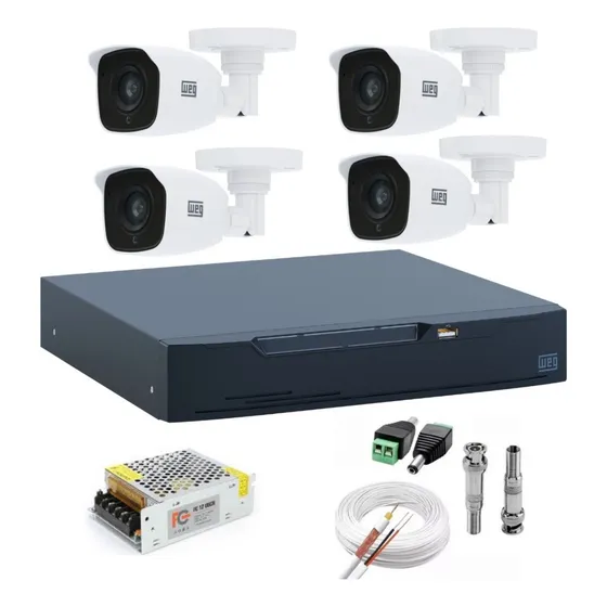Kit Cftv 4 Câmeras Weg, Dvr 4 Canais