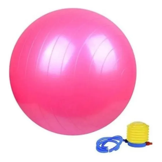 Balón Terapéutico Pelota Fitball Yoga Pilates 75cm Inflador Color Fucsia
