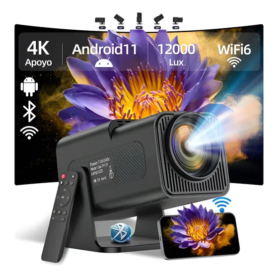 Mini Projetor Projetor Hd 4k Portátil Android 11 Wifi 1280p