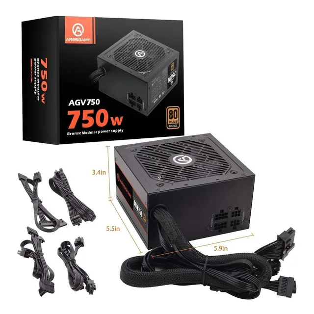 Fuente De Alimentación Aresgame 750w Semi Modular 80 Bronce