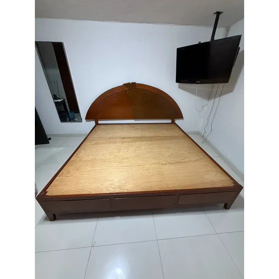Récamara Completa King Size De Madera Sólida