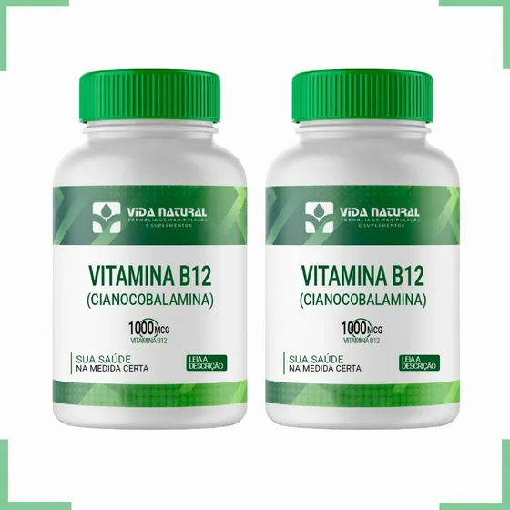 Kit Com 2 Vitaminas B12 1000 Mcg Sublingual 90 Comprimidos Sabor Sem sabor