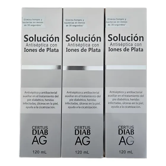Solución Antiséptica Con Iones De Plata 120 Ml (3 Piezas)