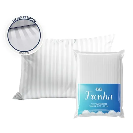 Fronha Protetora Para Travesseiros 50x70 Cm - Capa Macia Confortável Respirável - Em Tecido Premium B&g Branco Lisa