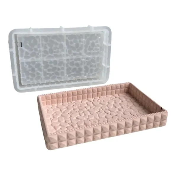 Molde Silicona Para Yeso/cemento, Rectangular Textura Piedra