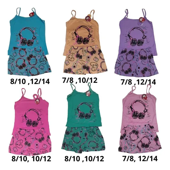 Conjunto Pijama De Nina Short Franelas Tallas Varias Dormir