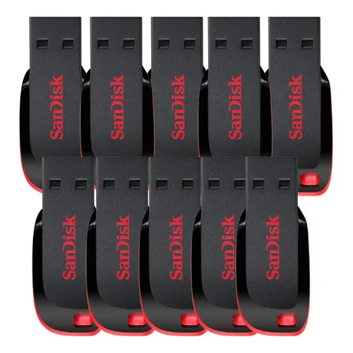 Kit 10 Pen Drive Sandisk 16gb Cruzer Blade 2.0