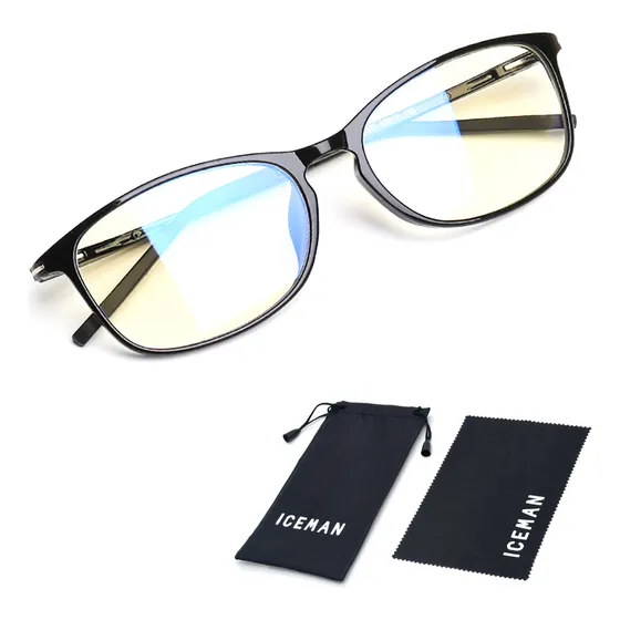 Óculos Filtro Anti Luz Azul P/ Tela Pc Celular Iceman 274b Cor preto brilhoso