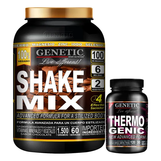 Batido Dieta Vegano Shake Mix Quemador Thermogenic Genetic