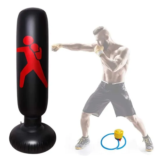 Bolsa De Boxeo Inflable Tipo Soporte De Pvc Base Piso
