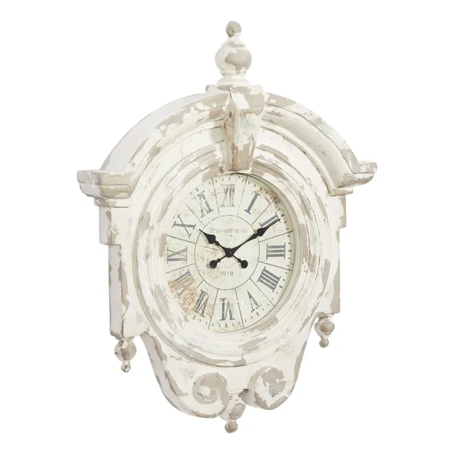 Deco Reloj Pared Rectangular Fibra Vidrio  X Marron