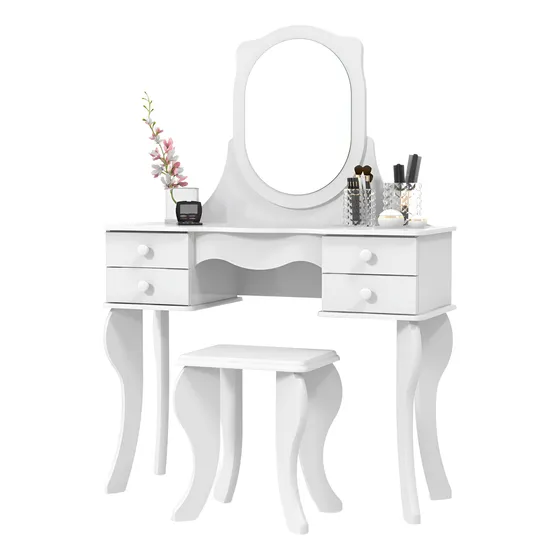Tocador Camarin Y Banco Maquillador 4 Cajones 100%mdf