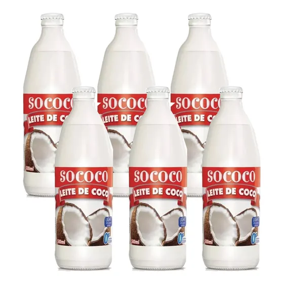Pack 6 Leche De Coco Light Sococo 500 Ml - Origen Brasil