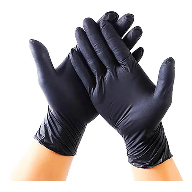 Guantes De Nitrilo Color Negro Talla Large X 100 Unid.