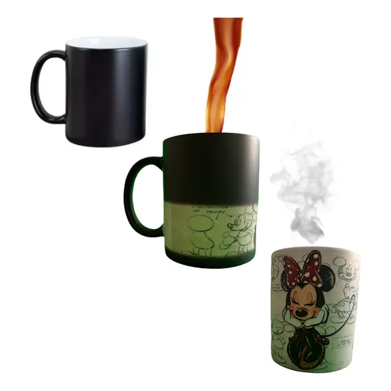 Taza Mágica De Minie Mouse Vintage Sketch Draw